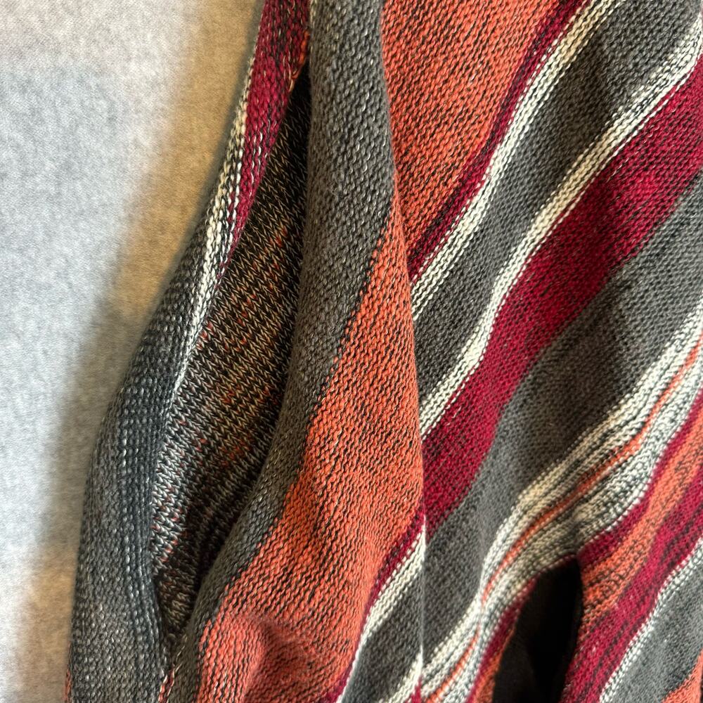 Volcom Poncho One Size Boho Striped Open Oversize… - image 4